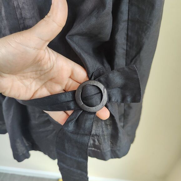 Mara Gibbucci 100% Linen Asymmetrical Jacket Lagenlook Size Medium - Picture 6 of 11